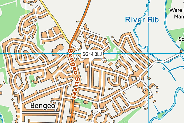 SG14 3LJ map - OS VectorMap District (Ordnance Survey)