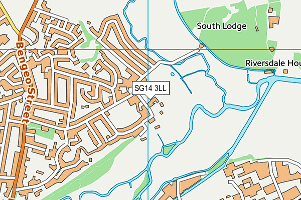 SG14 3LL map - OS VectorMap District (Ordnance Survey)