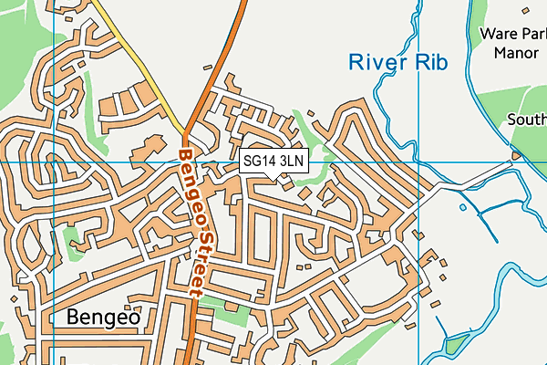 SG14 3LN map - OS VectorMap District (Ordnance Survey)