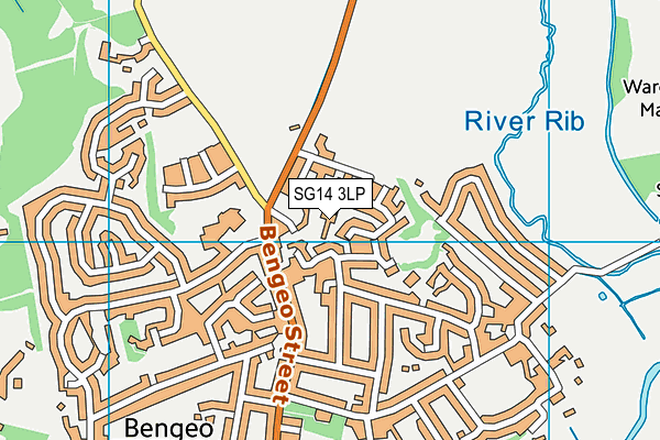 SG14 3LP map - OS VectorMap District (Ordnance Survey)