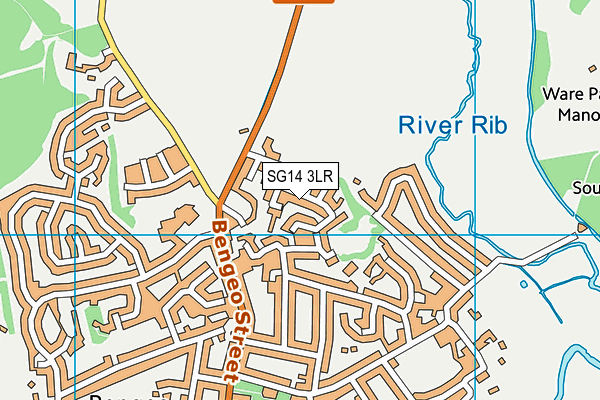 SG14 3LR map - OS VectorMap District (Ordnance Survey)