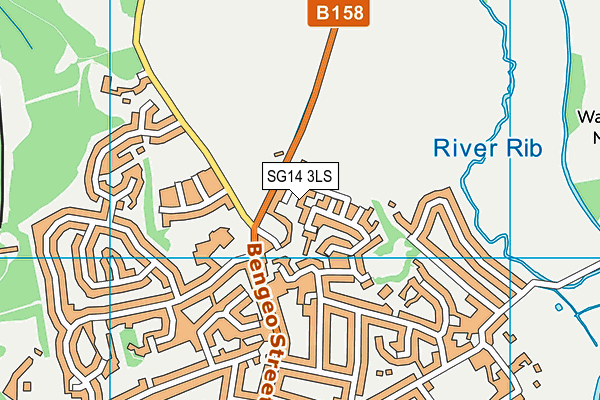 SG14 3LS map - OS VectorMap District (Ordnance Survey)