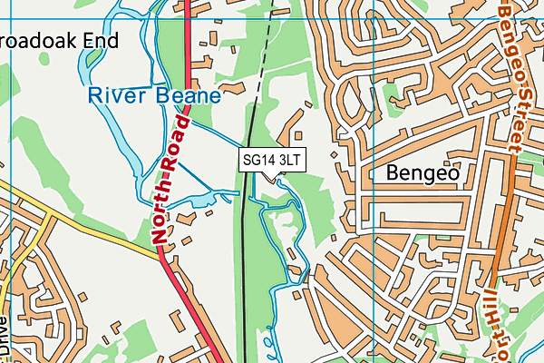 SG14 3LT map - OS VectorMap District (Ordnance Survey)