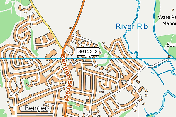 SG14 3LX map - OS VectorMap District (Ordnance Survey)