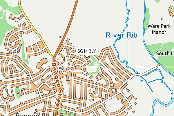 SG14 3LY map - OS VectorMap District (Ordnance Survey)
