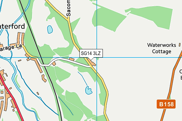 SG14 3LZ map - OS VectorMap District (Ordnance Survey)