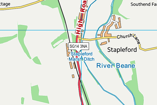 SG14 3NA map - OS VectorMap District (Ordnance Survey)