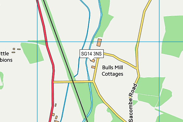 SG14 3NS map - OS VectorMap District (Ordnance Survey)