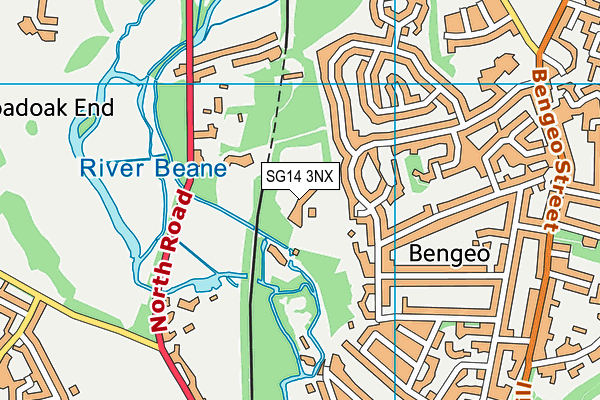 SG14 3NX map - OS VectorMap District (Ordnance Survey)