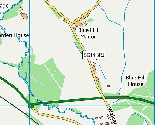 SG14 3RJ map - OS VectorMap District (Ordnance Survey)