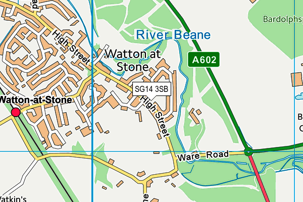 SG14 3SB map - OS VectorMap District (Ordnance Survey)