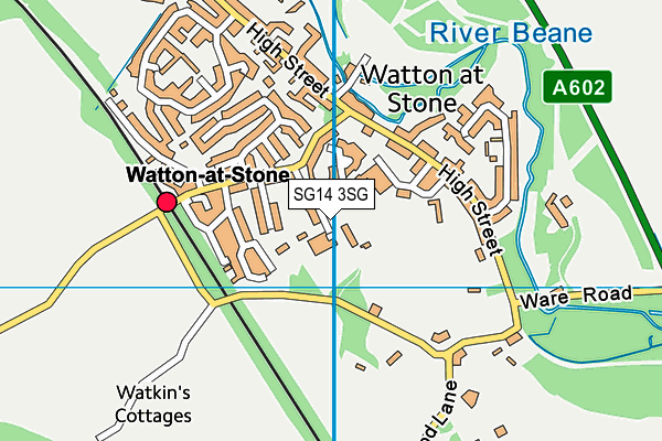 Watton-at-Stone Primary and Nursery School map (SG14 3SG) - OS VectorMap District (Ordnance Survey)