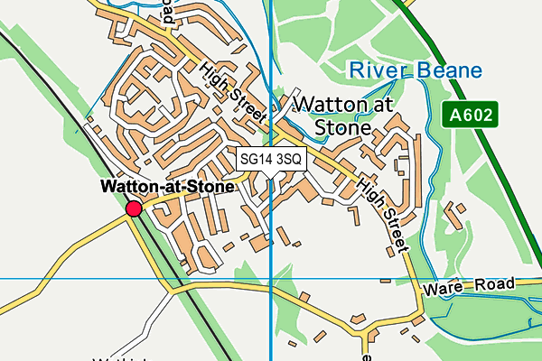 SG14 3SQ map - OS VectorMap District (Ordnance Survey)