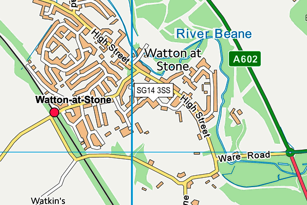 SG14 3SS map - OS VectorMap District (Ordnance Survey)