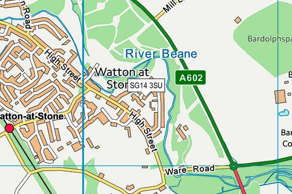 SG14 3SU map - OS VectorMap District (Ordnance Survey)