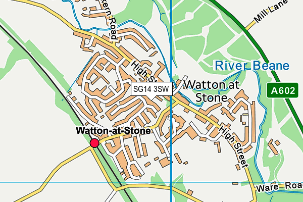 SG14 3SW map - OS VectorMap District (Ordnance Survey)