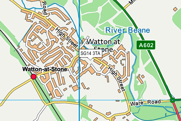 SG14 3TA map - OS VectorMap District (Ordnance Survey)