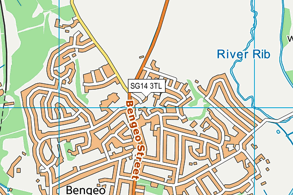 SG14 3TL map - OS VectorMap District (Ordnance Survey)