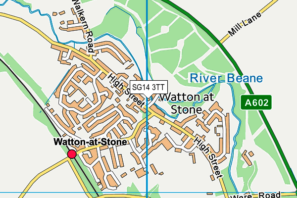 SG14 3TT map - OS VectorMap District (Ordnance Survey)