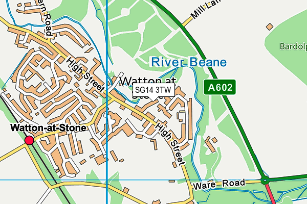 SG14 3TW map - OS VectorMap District (Ordnance Survey)