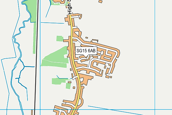 SG15 6AB map - OS VectorMap District (Ordnance Survey)