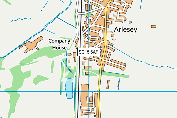 SG15 6AF map - OS VectorMap District (Ordnance Survey)