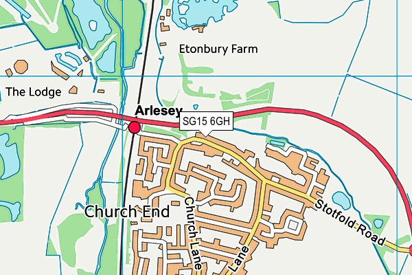 SG15 6GH map - OS VectorMap District (Ordnance Survey)