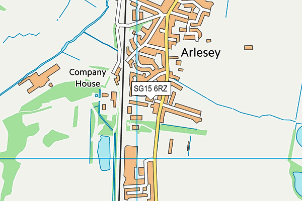 SG15 6RZ map - OS VectorMap District (Ordnance Survey)