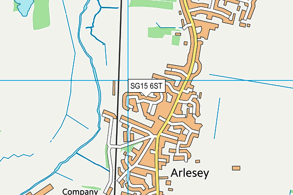 SG15 6ST map - OS VectorMap District (Ordnance Survey)
