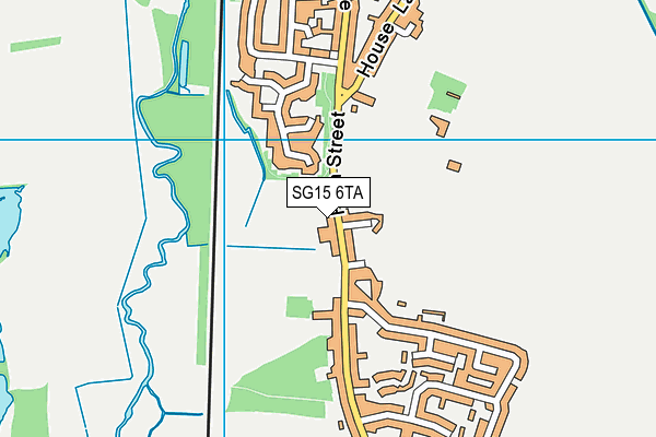 SG15 6TA map - OS VectorMap District (Ordnance Survey)