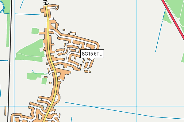 SG15 6TL map - OS VectorMap District (Ordnance Survey)