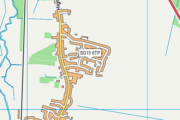 SG15 6TP map - OS VectorMap District (Ordnance Survey)