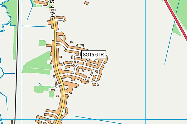 SG15 6TR map - OS VectorMap District (Ordnance Survey)