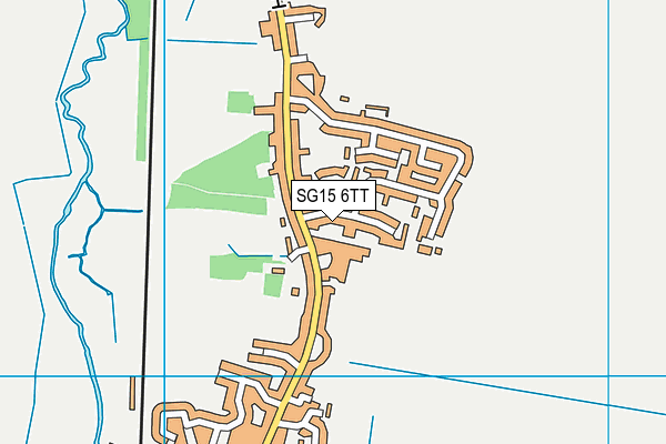 SG15 6TT map - OS VectorMap District (Ordnance Survey)
