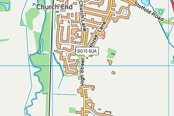 SG15 6UA map - OS VectorMap District (Ordnance Survey)