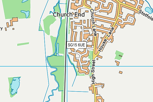 SG15 6UE map - OS VectorMap District (Ordnance Survey)