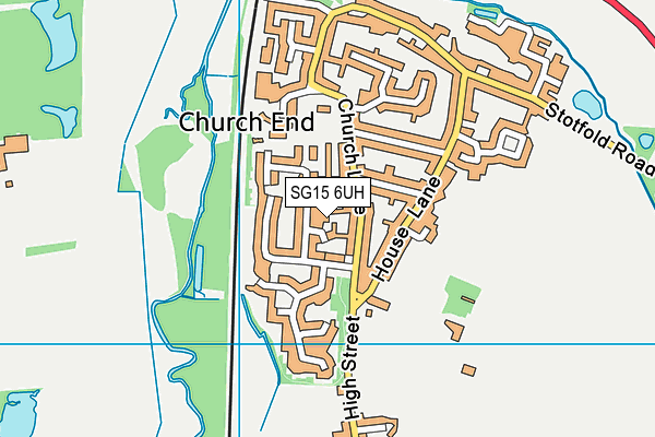 SG15 6UH map - OS VectorMap District (Ordnance Survey)
