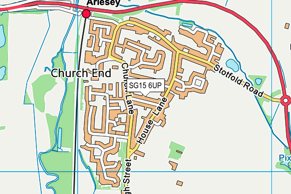 SG15 6UP map - OS VectorMap District (Ordnance Survey)