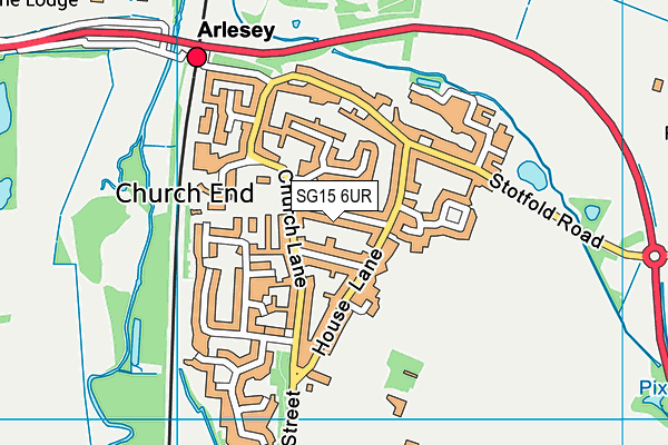 SG15 6UR map - OS VectorMap District (Ordnance Survey)