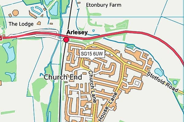 SG15 6UW map - OS VectorMap District (Ordnance Survey)