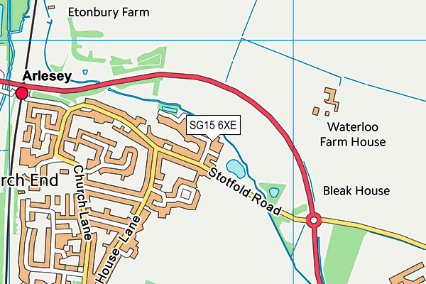 SG15 6XE map - OS VectorMap District (Ordnance Survey)