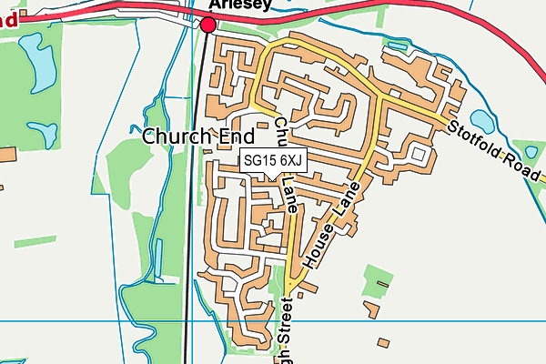 SG15 6XJ map - OS VectorMap District (Ordnance Survey)
