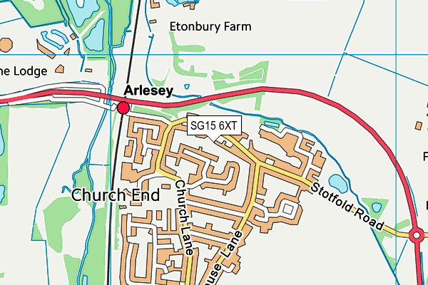 Map of ARLESEY TYRES LTD at district scale