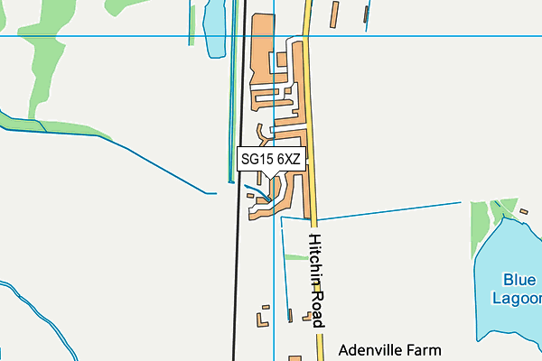 SG15 6XZ map - OS VectorMap District (Ordnance Survey)