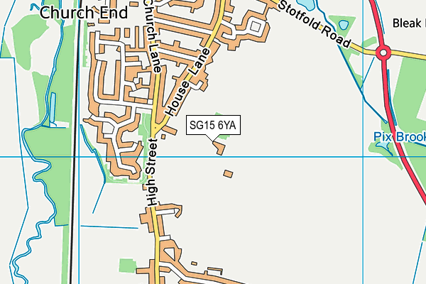 SG15 6YA map - OS VectorMap District (Ordnance Survey)