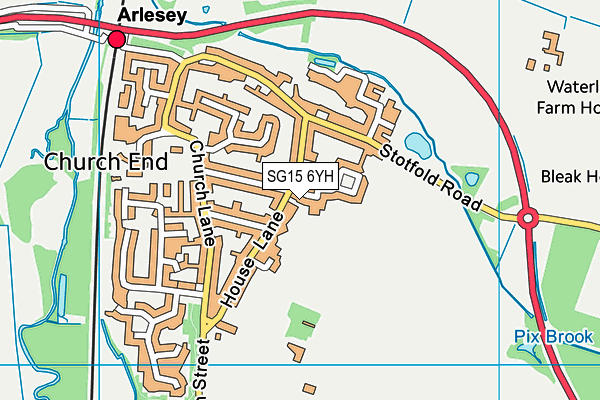 SG15 6YH map - OS VectorMap District (Ordnance Survey)