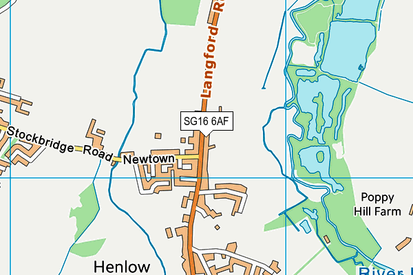 SG16 6AF map - OS VectorMap District (Ordnance Survey)