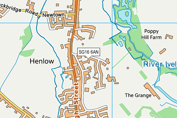 SG16 6AN map - OS VectorMap District (Ordnance Survey)