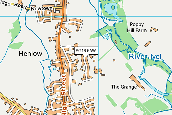 SG16 6AW map - OS VectorMap District (Ordnance Survey)