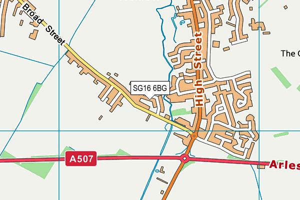 SG16 6BG map - OS VectorMap District (Ordnance Survey)